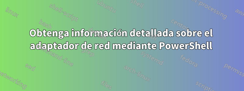 Obtenga información detallada sobre el adaptador de red mediante PowerShell