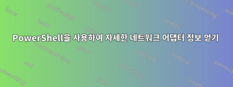 PowerShell을 사용하여 자세한 네트워크 어댑터 정보 얻기