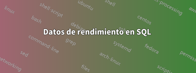Datos de rendimiento en SQL