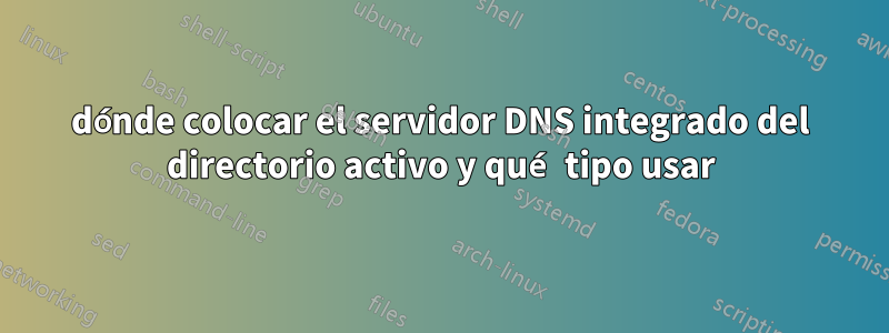 dónde colocar el servidor DNS integrado del directorio activo y qué tipo usar
