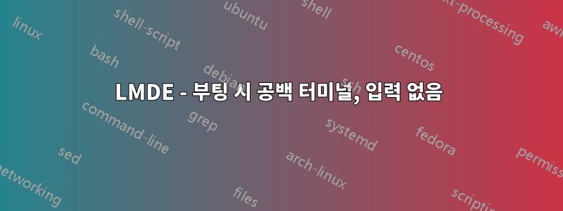 LMDE - 부팅 시 공백 터미널, 입력 없음