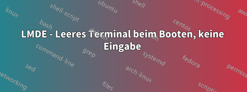 LMDE - Leeres Terminal beim Booten, keine Eingabe