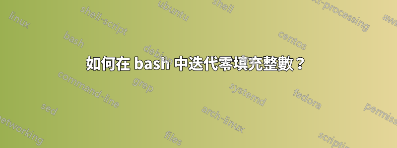 如何在 bash 中迭代零填充整數？