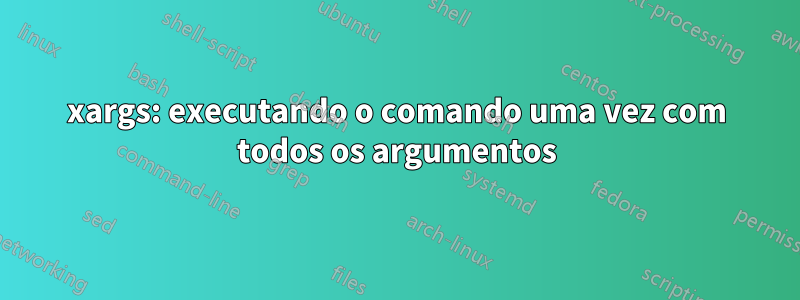 xargs: executando o comando uma vez com todos os argumentos