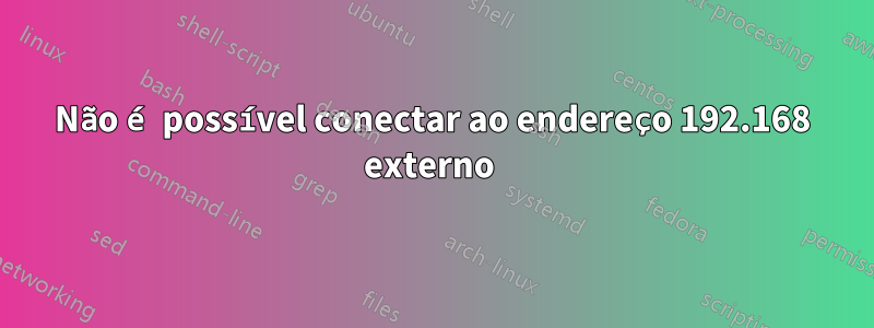 Não é possível conectar ao endereço 192.168 externo 