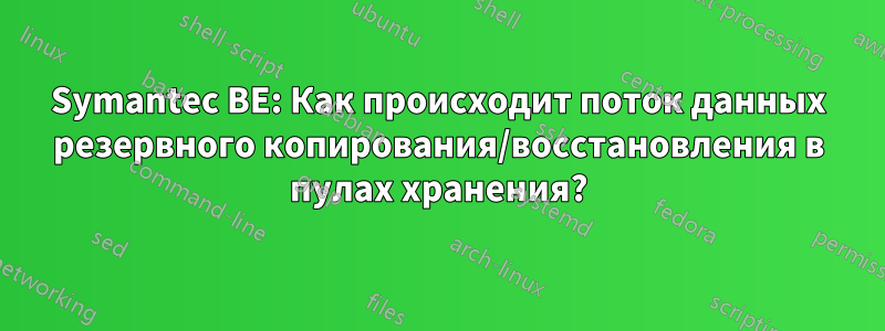 Symantec BE: Как происходит поток данных резервного копирования/восстановления в пулах хранения?