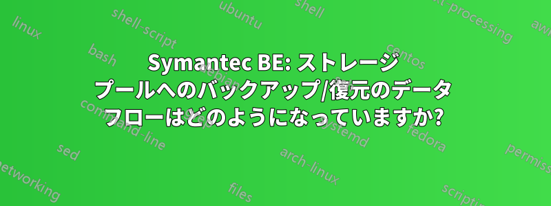 Symantec BE: ストレージ プールへのバックアップ/復元のデータ フローはどのようになっていますか?