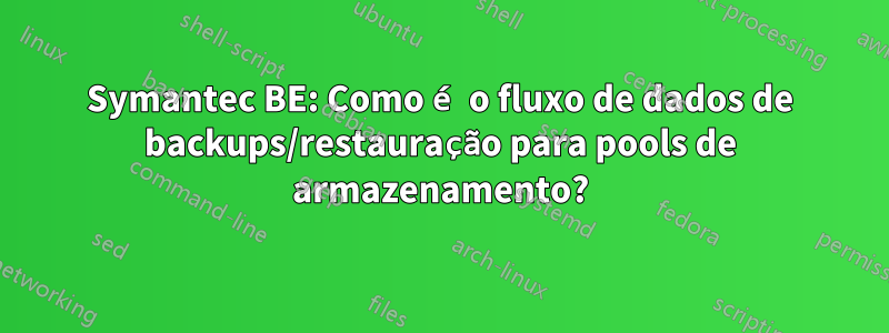 Symantec BE: Como é o fluxo de dados de backups/restauração para pools de armazenamento?