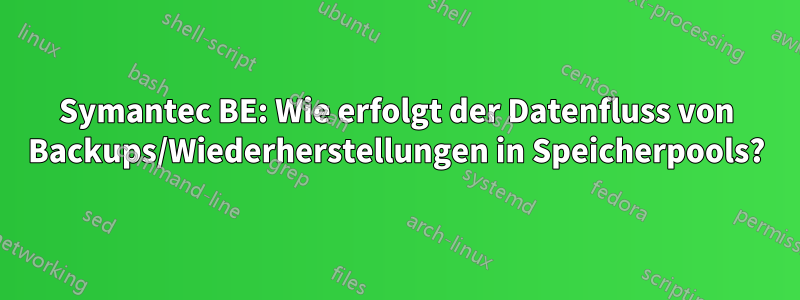 Symantec BE: Wie erfolgt der Datenfluss von Backups/Wiederherstellungen in Speicherpools?