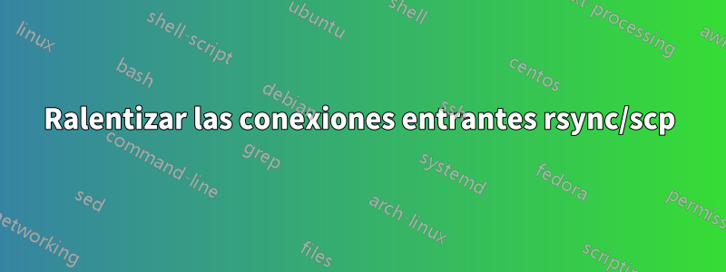Ralentizar las conexiones entrantes rsync/scp