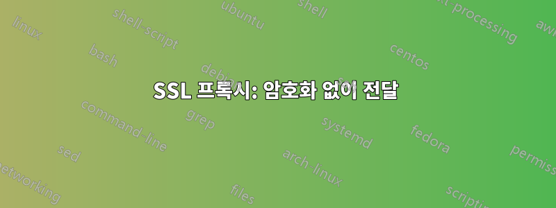 SSL 프록시: 암호화 없이 전달
