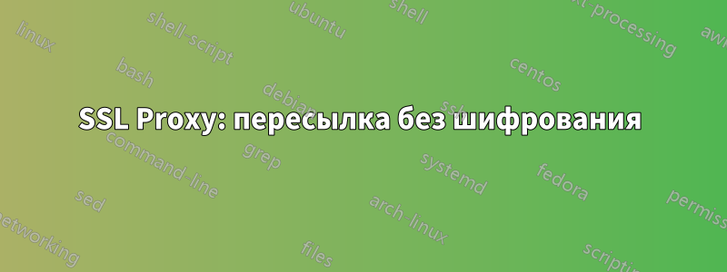 SSL Proxy: пересылка без шифрования