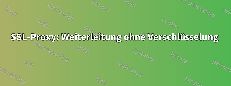 SSL-Proxy: Weiterleitung ohne Verschlüsselung