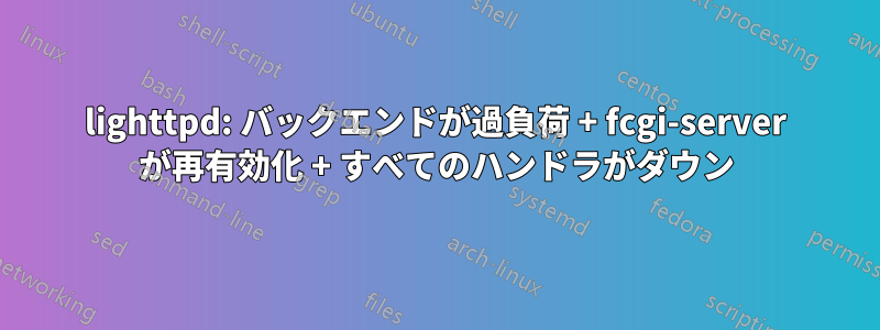 lighttpd: バックエンドが過負荷 + fcgi-server が再有効化 + すべてのハンドラがダウン