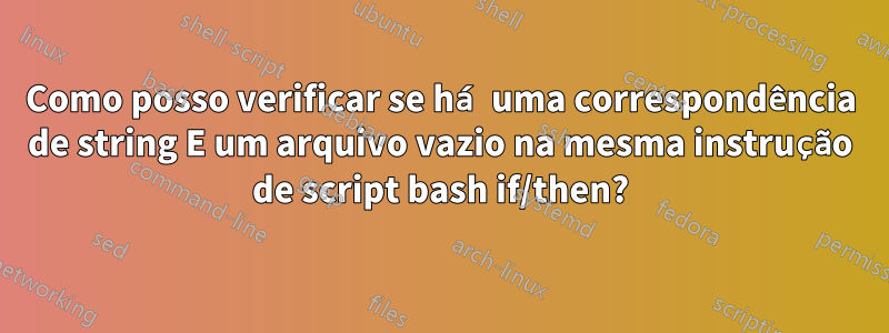 Como posso verificar se há uma correspondência de string E um arquivo vazio na mesma instrução de script bash if/then?