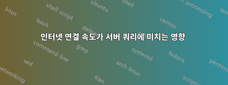 인터넷 연결 속도가 서버 쿼리에 미치는 영향