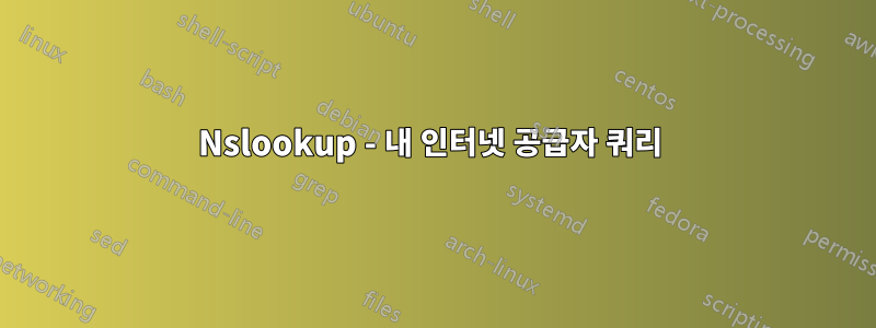 Nslookup - 내 인터넷 공급자 쿼리 