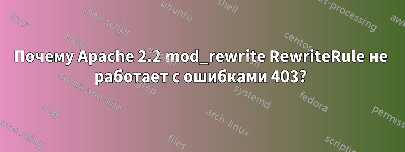 Почему Apache 2.2 mod_rewrite RewriteRule не работает с ошибками 403?