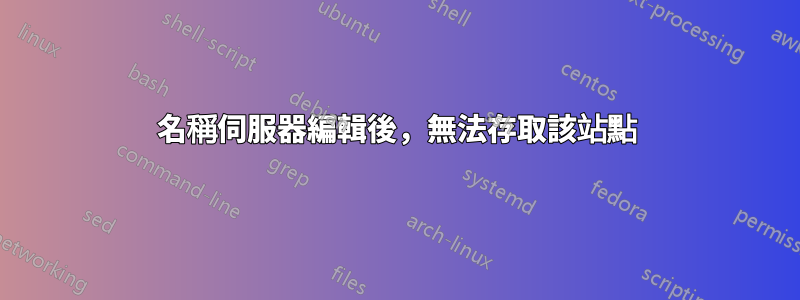 名稱伺服器編輯後，無法存取該站點