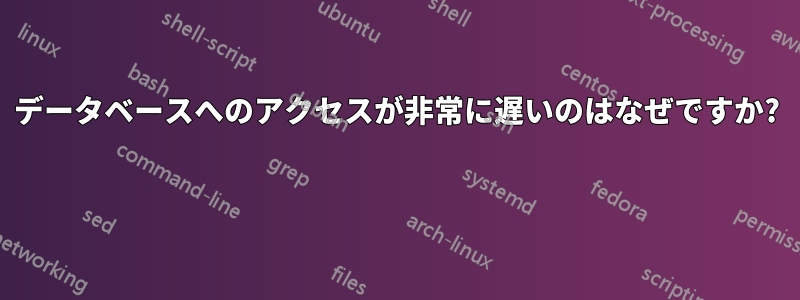 データベースへのアクセスが非常に遅いのはなぜですか? 