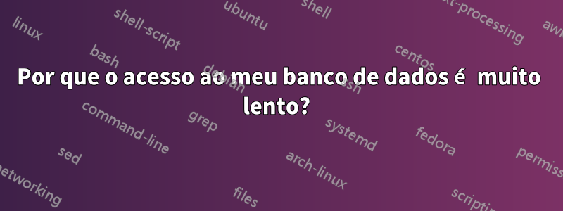 Por que o acesso ao meu banco de dados é muito lento? 