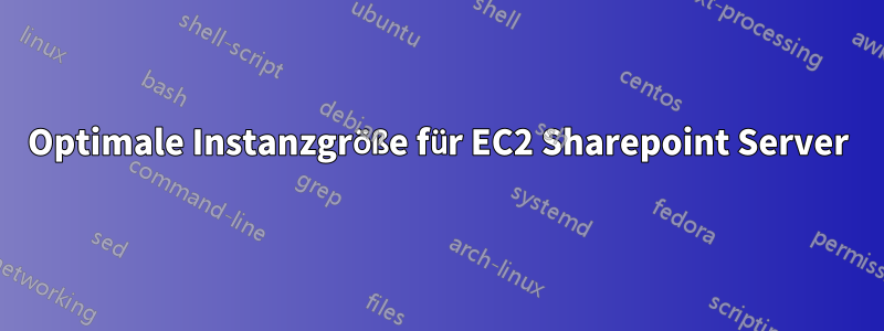 Optimale Instanzgröße für EC2 Sharepoint Server