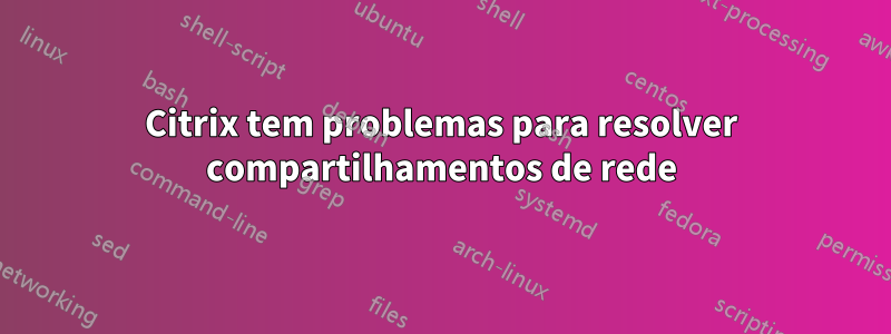 Citrix tem problemas para resolver compartilhamentos de rede