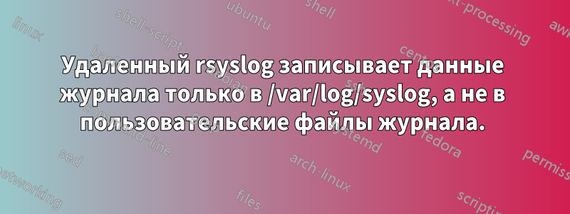 Удаленный rsyslog записывает данные журнала только в /var/log/syslog, а не в пользовательские файлы журнала.