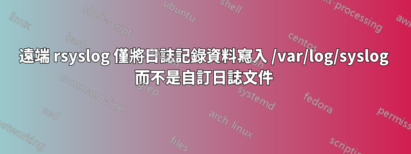 遠端 rsyslog 僅將日誌記錄資料寫入 /var/log/syslog 而不是自訂日誌文件