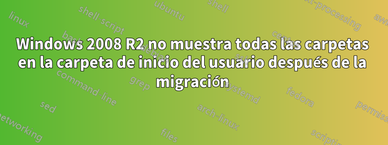 Windows 2008 R2 no muestra todas las carpetas en la carpeta de inicio del usuario después de la migración