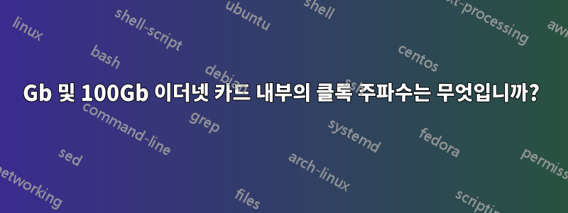 10Gb 및 100Gb 이더넷 카드 내부의 클록 주파수는 무엇입니까?