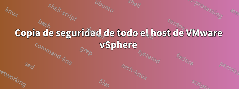 Copia de seguridad de todo el host de VMware vSphere