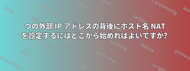 1 つの外部 IP アドレスの背後にホスト名 NAT を設定するにはどこから始めればよいですか?