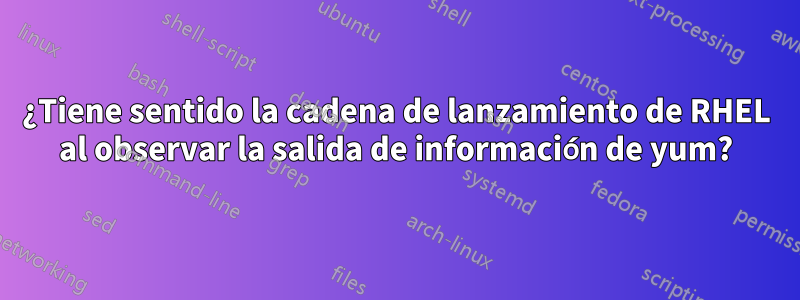 ¿Tiene sentido la cadena de lanzamiento de RHEL al observar la salida de información de yum?