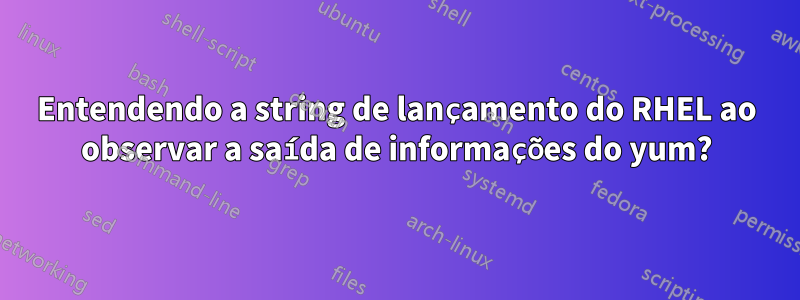 Entendendo a string de lançamento do RHEL ao observar a saída de informações do yum?