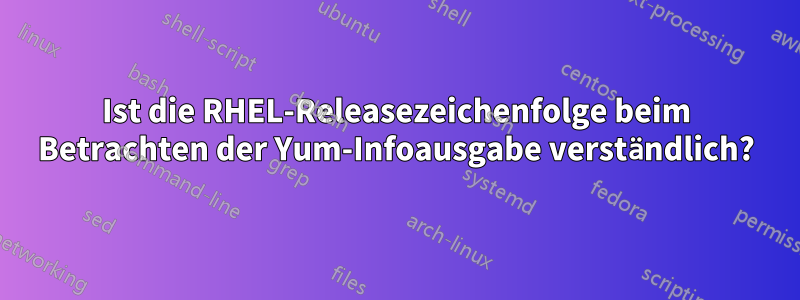 Ist die RHEL-Releasezeichenfolge beim Betrachten der Yum-Infoausgabe verständlich?