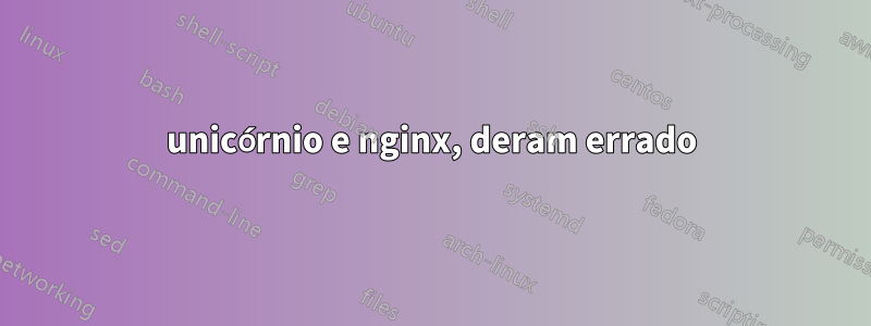 unicórnio e nginx, deram errado