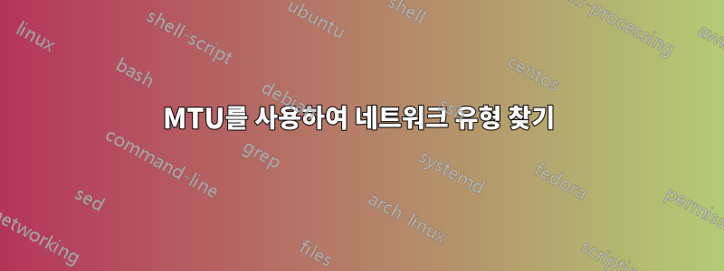 MTU를 사용하여 네트워크 유형 찾기