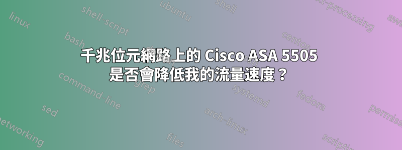 千兆位元網路上的 Cisco ASA 5505 是否會降低我的流量速度？