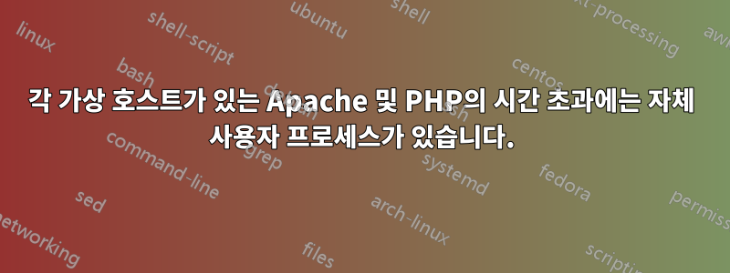 각 가상 호스트가 있는 Apache 및 PHP의 시간 초과에는 자체 사용자 프로세스가 있습니다.
