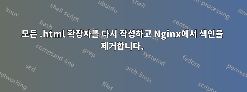 모든 .html 확장자를 다시 작성하고 Nginx에서 색인을 제거합니다.