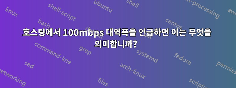 호스팅에서 100mbps 대역폭을 언급하면 ​​이는 무엇을 의미합니까? 