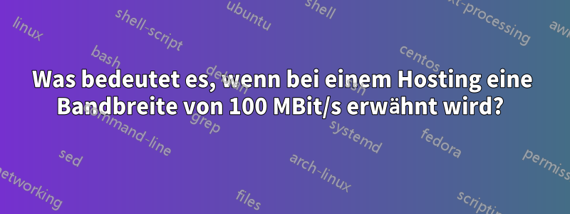 Was bedeutet es, wenn bei einem Hosting eine Bandbreite von 100 MBit/s erwähnt wird? 