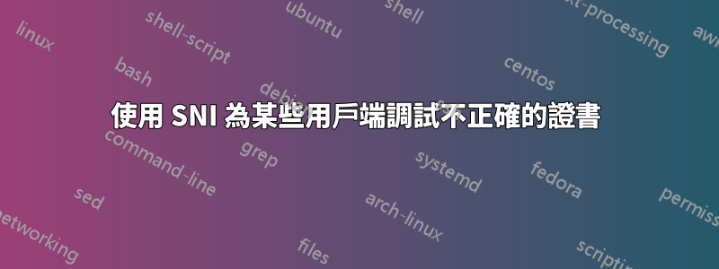 使用 SNI 為某些用戶端調試不正確的證書