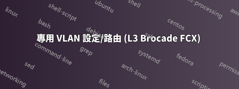 專用 VLAN 設定/路由 (L3 Brocade FCX)