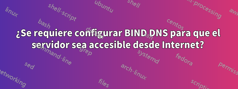 ¿Se requiere configurar BIND DNS para que el servidor sea accesible desde Internet?