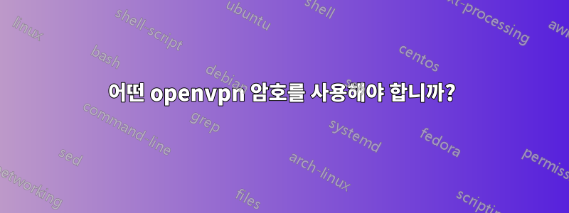 어떤 openvpn 암호를 사용해야 합니까?