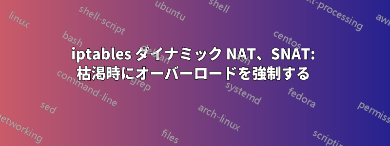 iptables ダイナミック NAT、SNAT: 枯渇時にオーバーロードを強制する