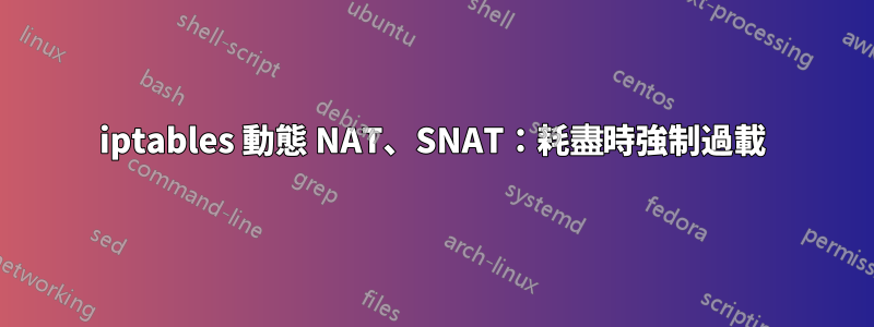 iptables 動態 NAT、SNAT：耗盡時強制過載
