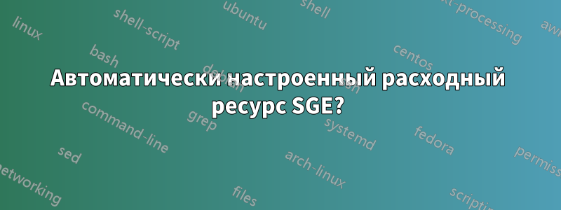 Автоматически настроенный расходный ресурс SGE?